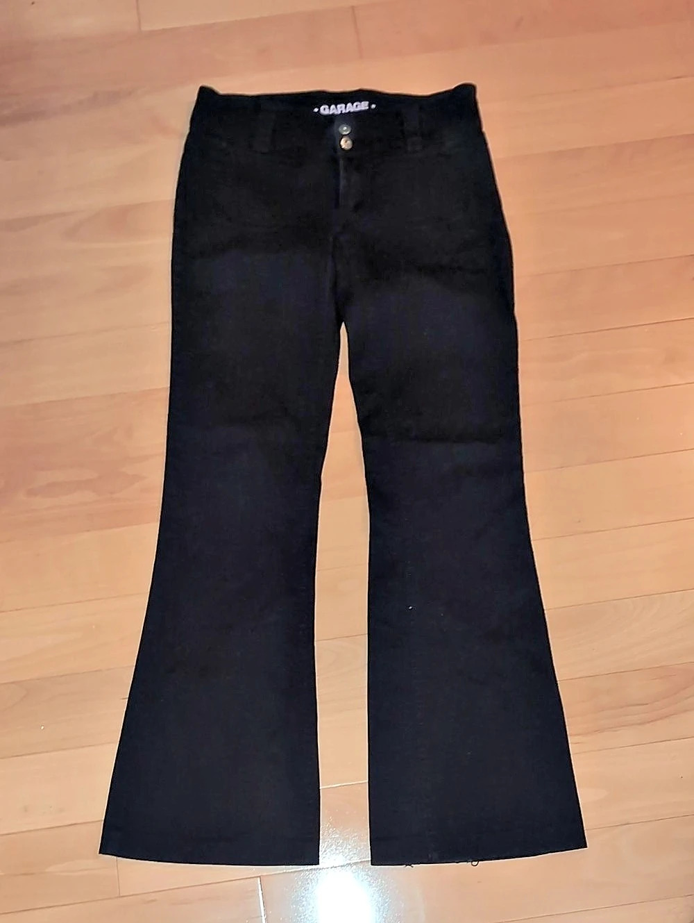 Garage Black Low Rise Flare Jeans
